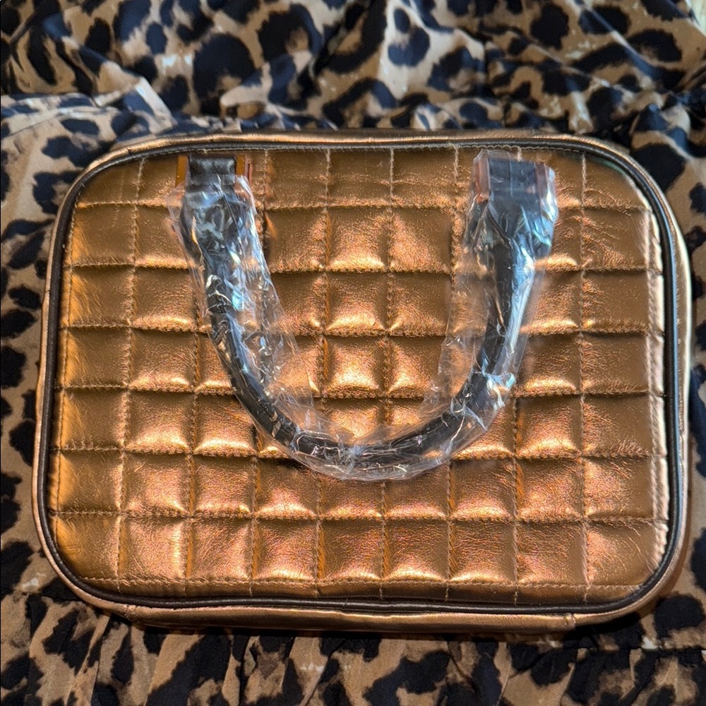 🌻 Quilted Bronze Jewelry Purse